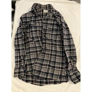 Jachs‎ Black And Gray Plaid Cotton Men's Long Sleeve Shirt